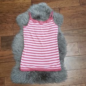 Limited Too Pink Stripe Sparkle Tank Top
